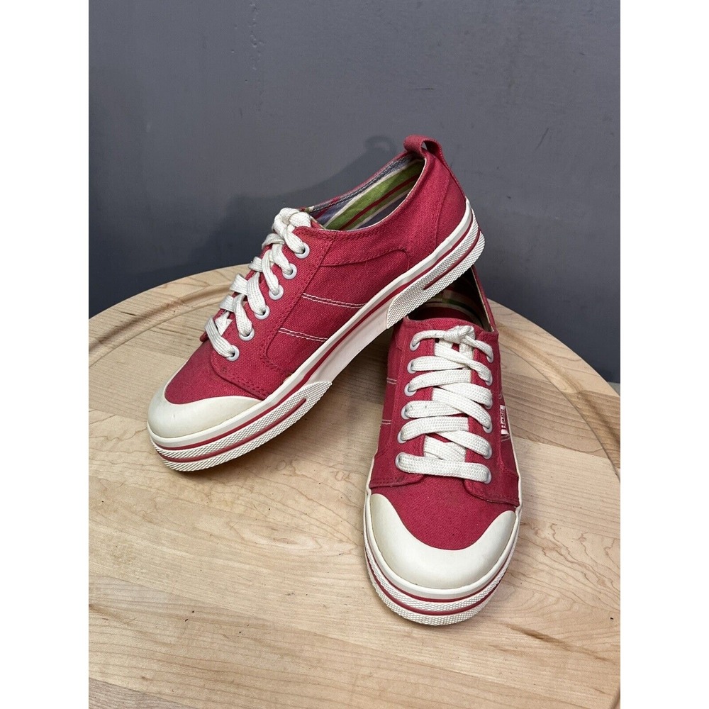 Bass Sneakers Womens 7.5 Red Zone Canvas Low Top Lace Up Casual Shoes